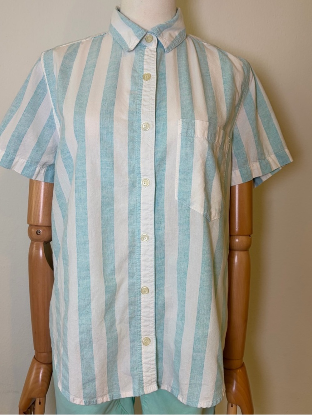 BDG Urban Outfitters Striped Short Sleeve Button Down Shirt Small - Picture 2 of 10